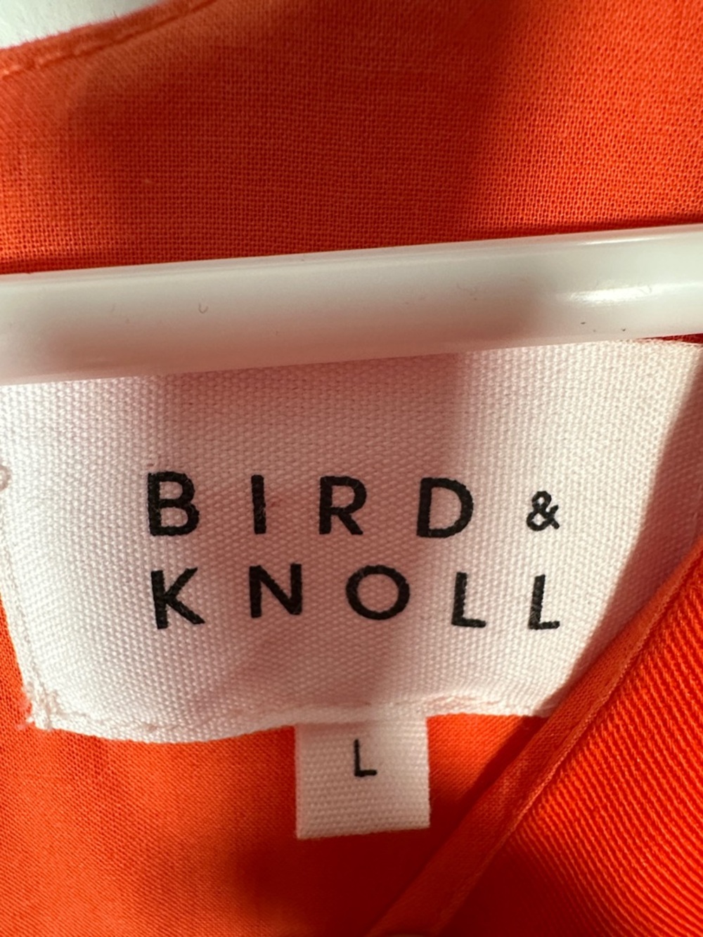 Bird & Knoll Orange Maxi Dress Sleeveless A-Line Minimalist Size L Flowy Chic - Picture 2 of 14